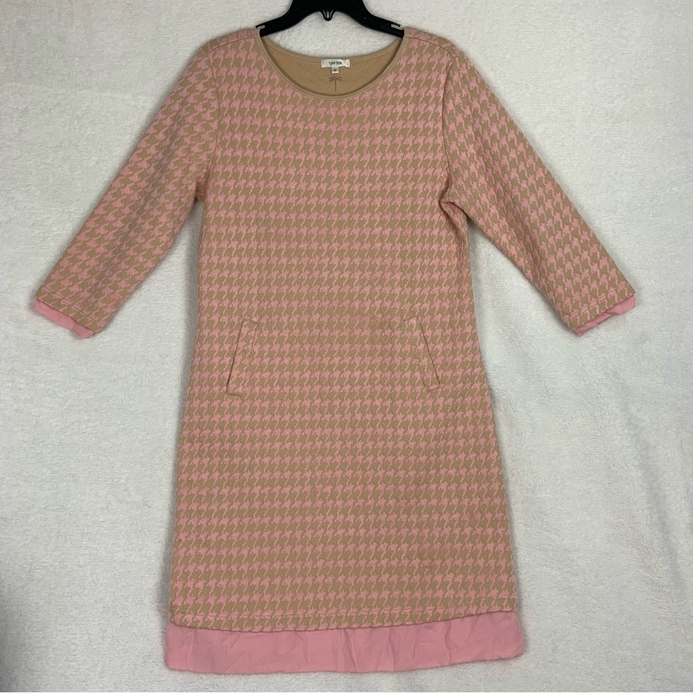 Tyler Boe Women’s Shirt Dress Straight & Pencil Houdstooth Pockets Lined Size M